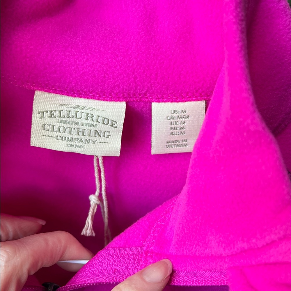 Women's Pink Quarter-Zip Fleece Sweatshirt - Picture 3 of 4
